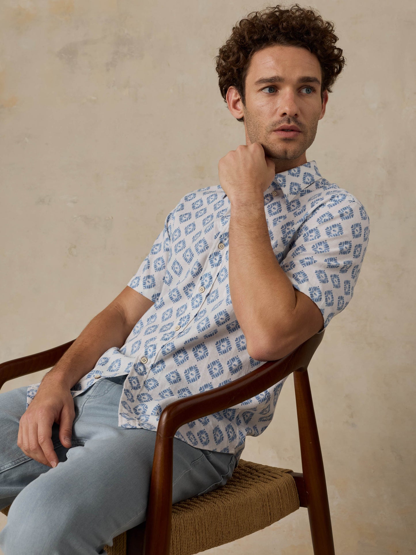 Short-Sleeve Breeze Shirt - Crystal Cascade Diamond