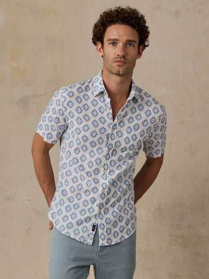 Short-Sleeve Breeze Shirt - Crystal Cascade Diamond