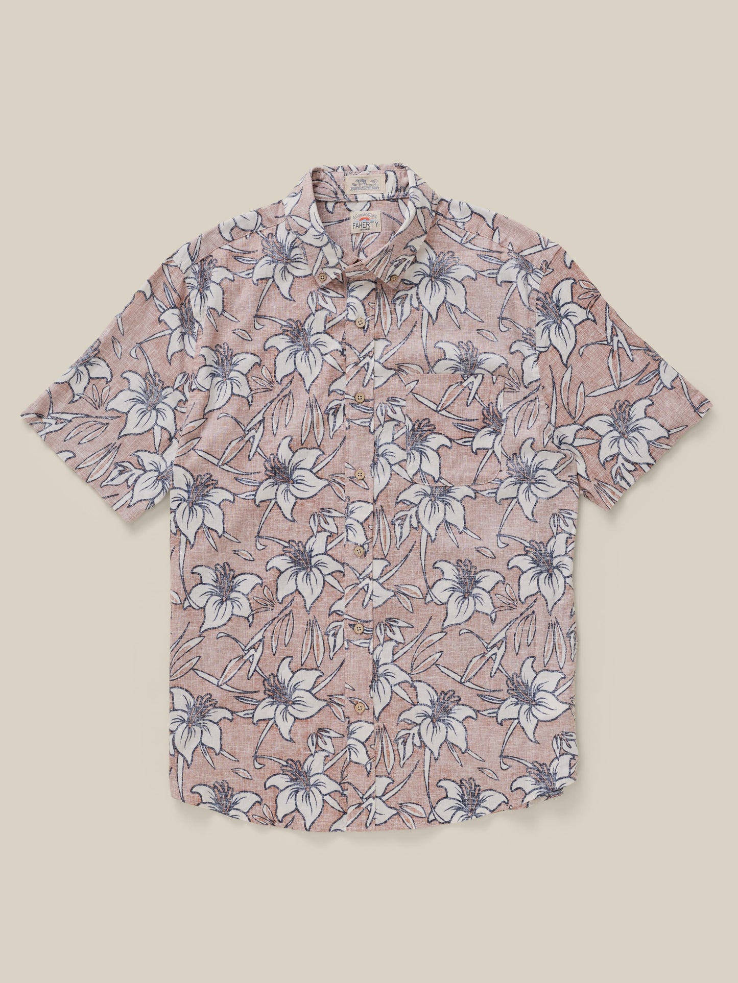 Short-Sleeve Breeze Shirt - Cloud Rust Lotus