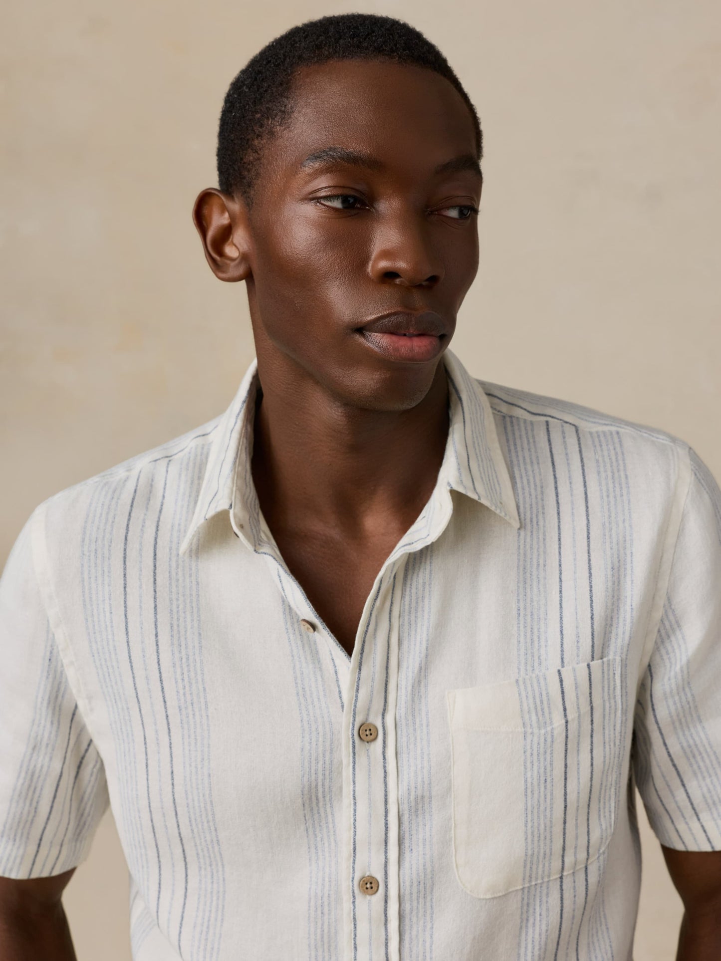Short-Sleeve Breeze Shirt - River Shore Stripe
