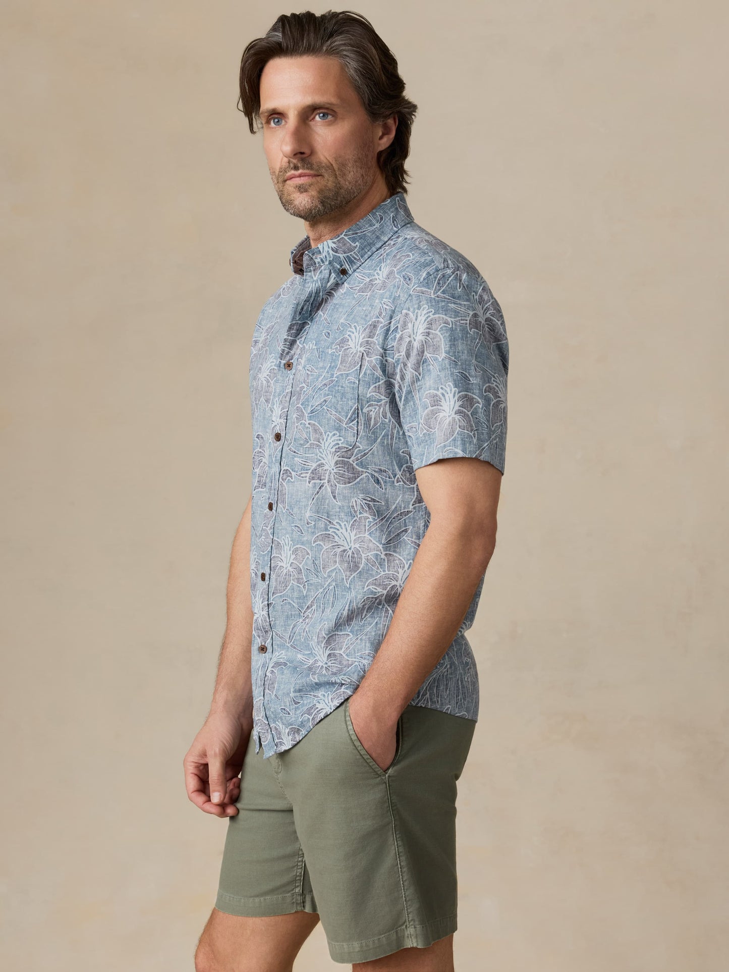 Short-Sleeve Breeze Shirt - Stormy Sea Lotus