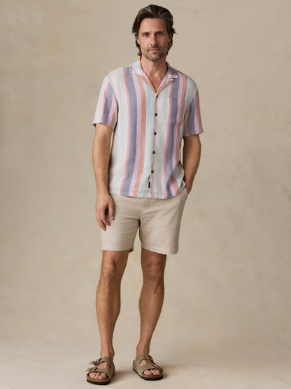 Short-Sleeve Breeze Camp Shirt - Summer Skies Stripe