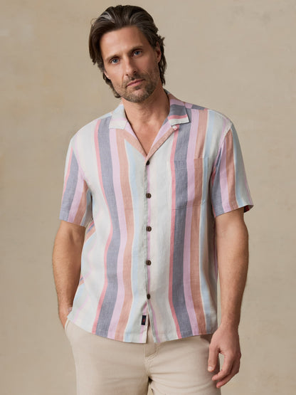Short-Sleeve Breeze Camp Shirt - Summer Skies Stripe