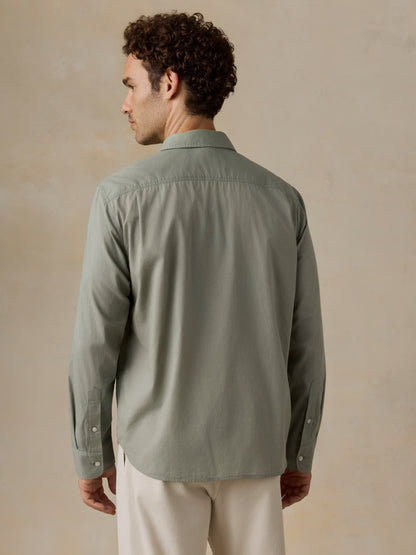 Long-Sleeve Weightless Cotton Shirt - Coastal Sage