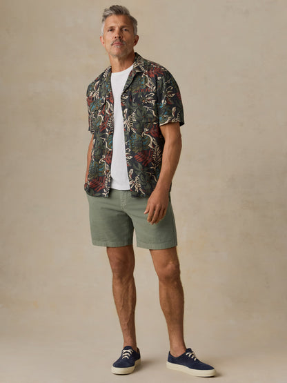 Short-Sleeve Bali Camp Shirt - Rainforest Nights