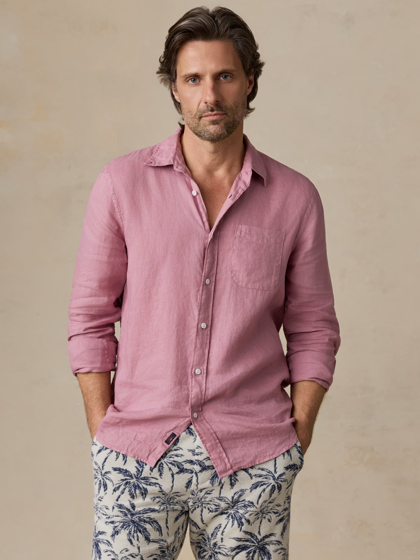 Sunwashed Linen Shirt - Berry