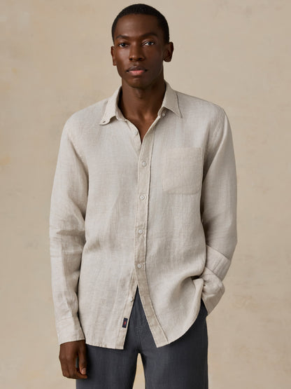 Sunwashed Linen Shirt - Castle Stone