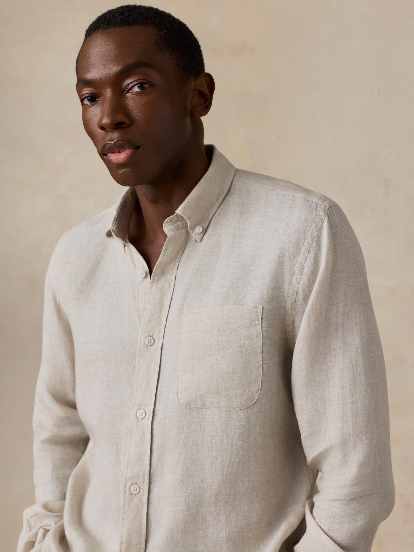Sunwashed Linen Shirt - Castle Stone