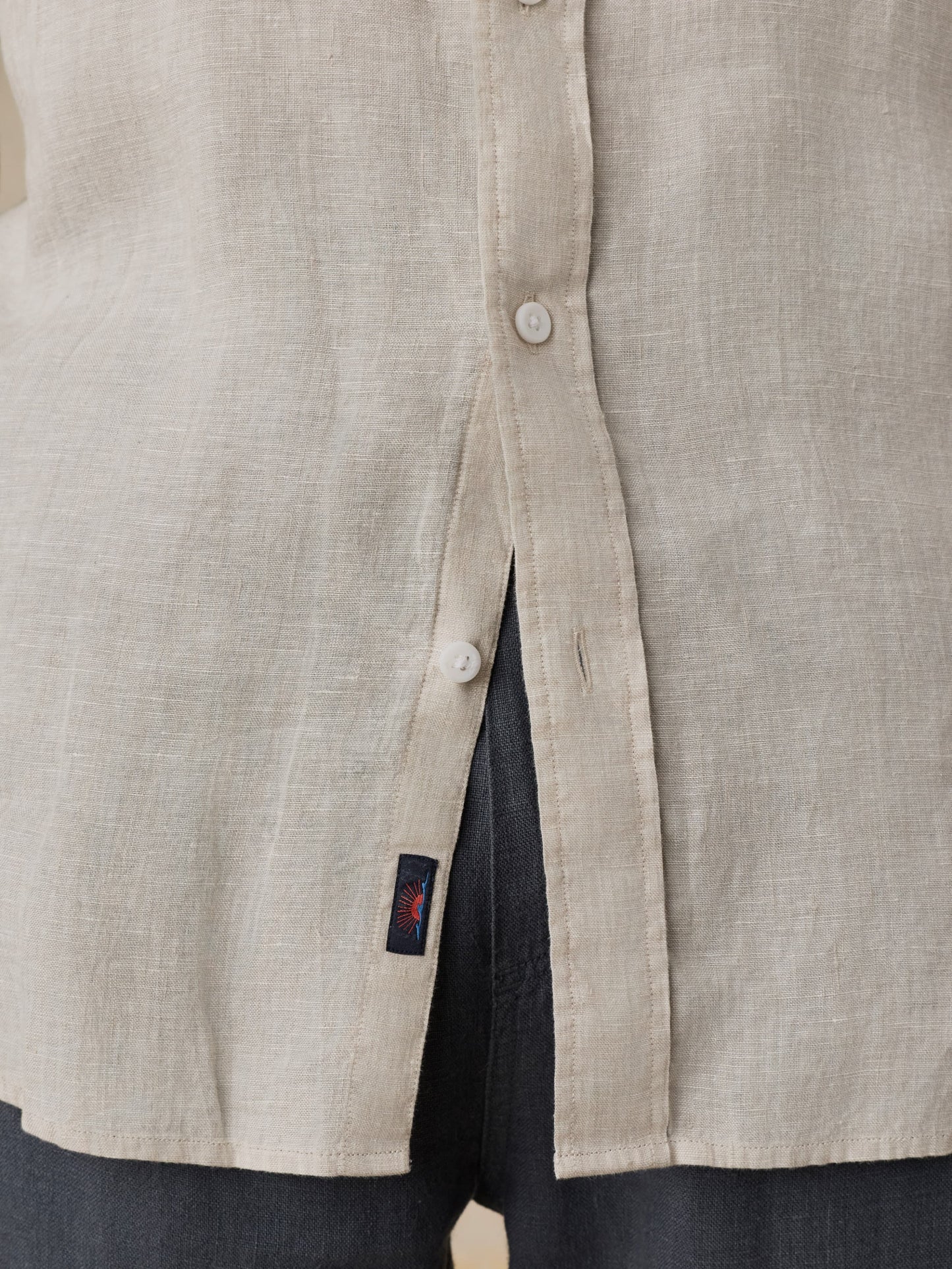 Sunwashed Linen Shirt - Castle Stone