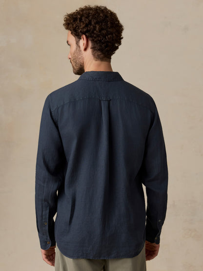 Sunwashed Linen Shirt - Navy Bay