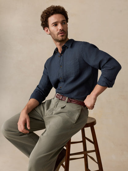 Sunwashed Linen Shirt - Navy Bay