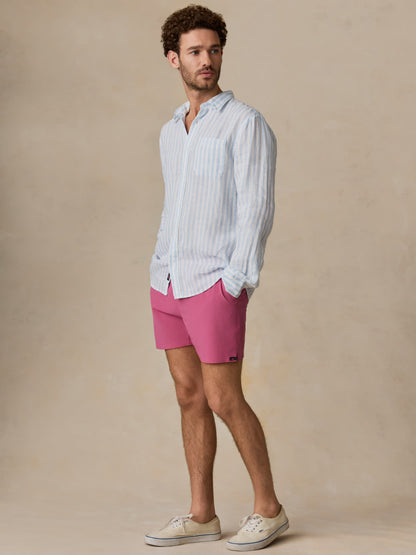 Sunwashed Linen Shirt - Blue Island Stripe
