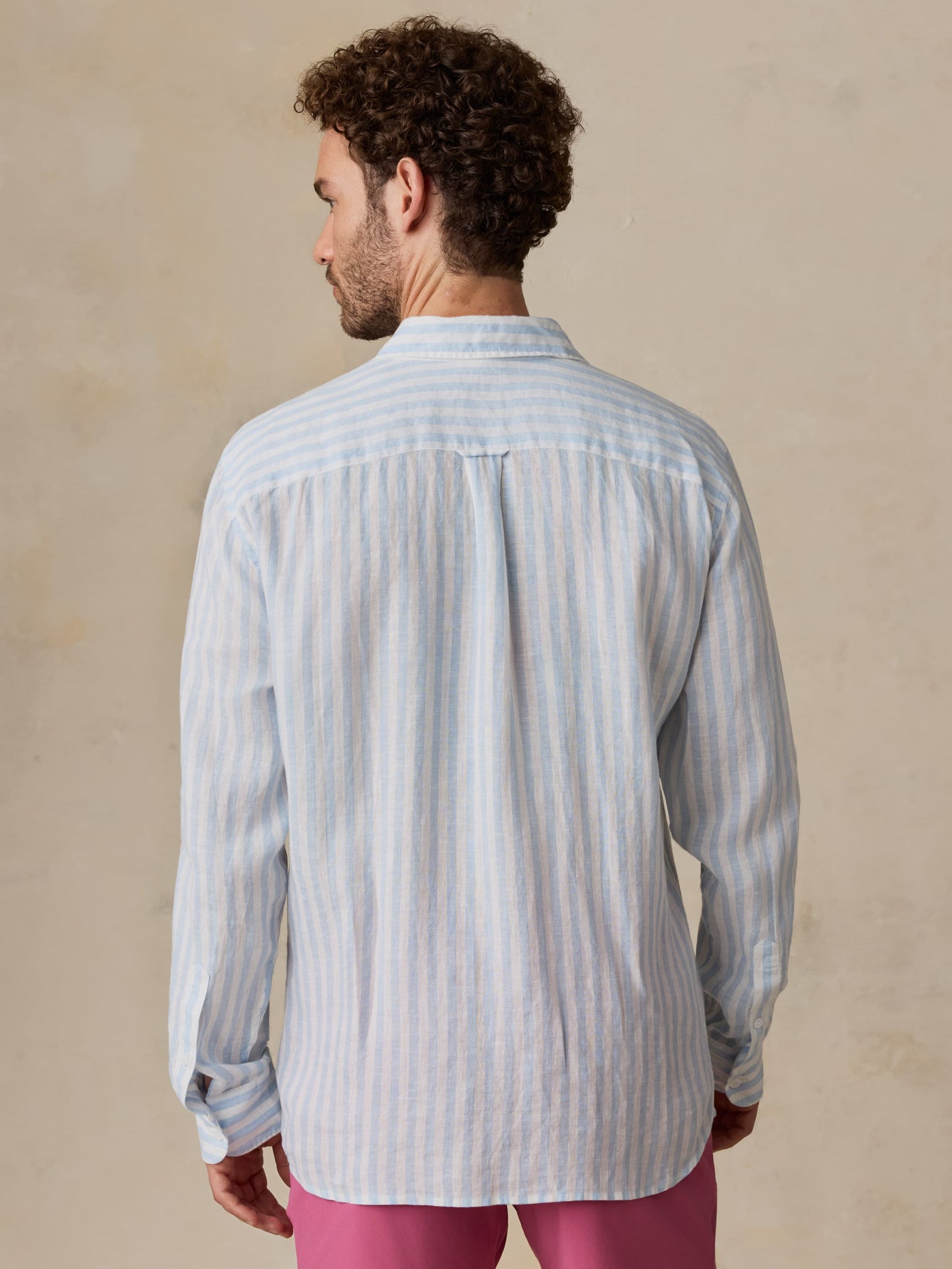Sunwashed Linen Shirt - Blue Island Stripe
