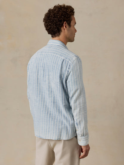 Double Gauze Shirt - Indigo Sky Stripe
