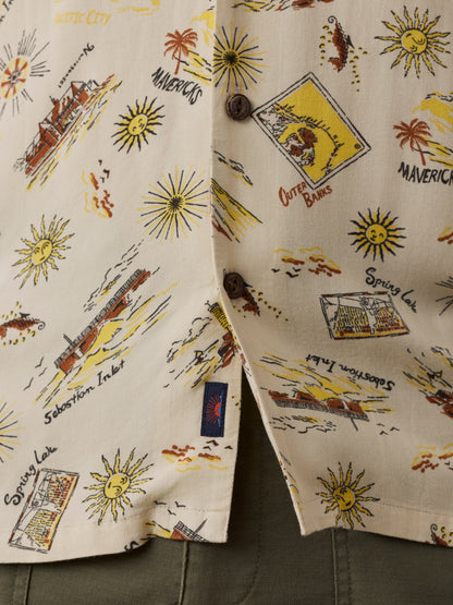 Short-Sleeve Kona Camp Shirt - Wave Breaks Scenic