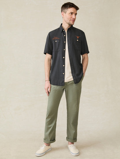 University of Texas Short-Sleeve Tried & True Chambray Shirt - Durango Black