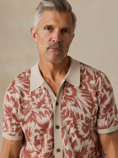 Short-Sleeve Sweater Shirt - Sienna Sky Tropical