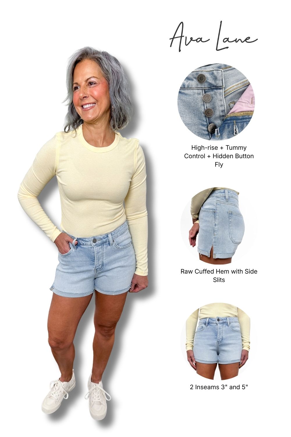 The Martha High-Rise Tummy Control Denim Shorts - Two Inseams