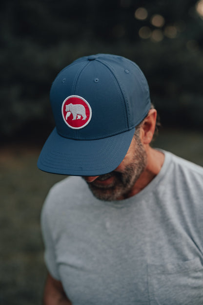 Circle Patch Performance Cap in Mineral Blue-Red