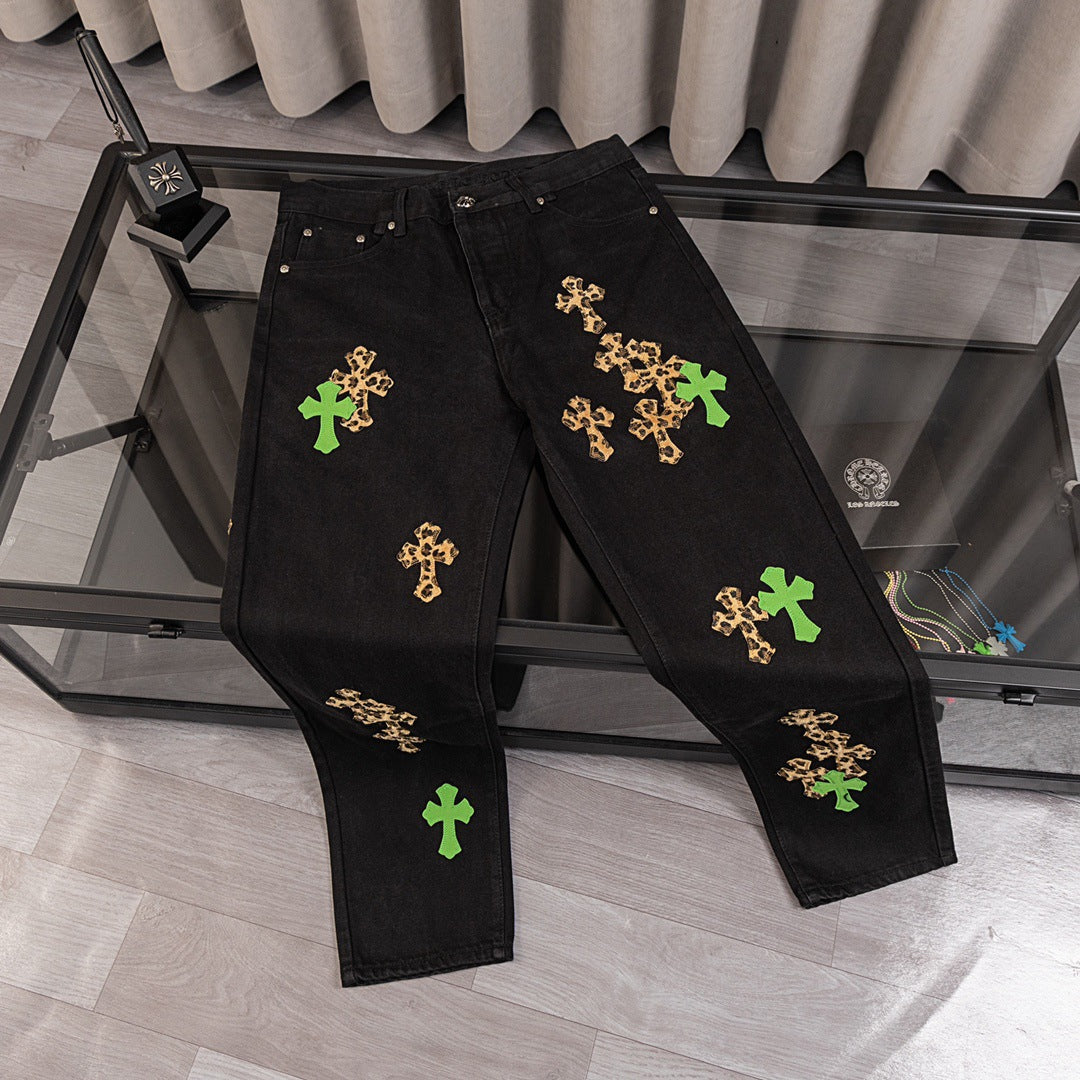 CHH Chrome Hearts Jeans Unisex Casual Loose Jeans