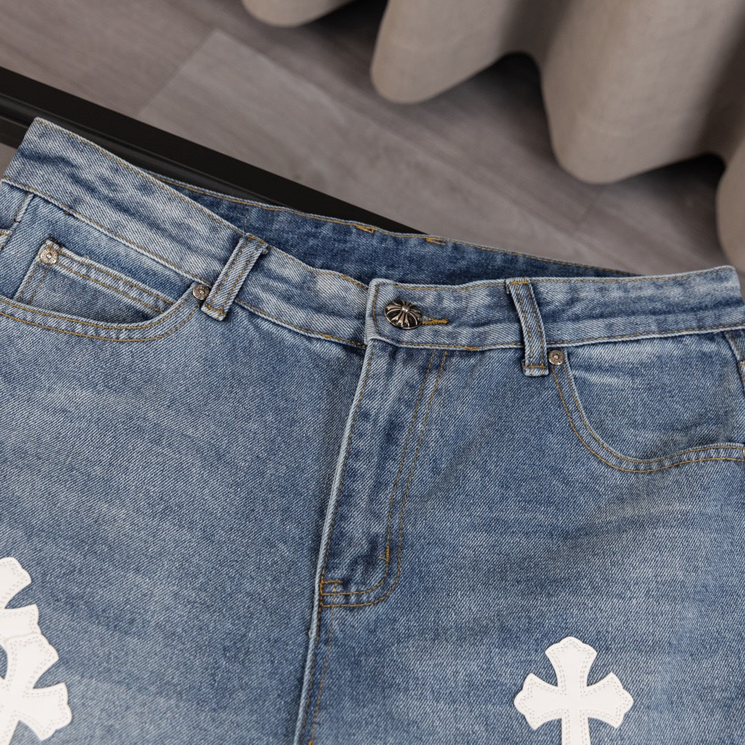 CHH Chrome Hearts Jeans Unisex Casual Loose Jeans