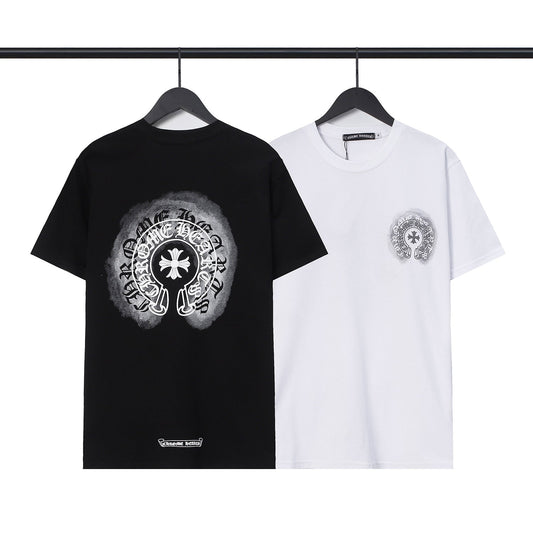 CHH Chrome Heart T Shirts Sanskrit cross logo short-sleeved men's T-shirt