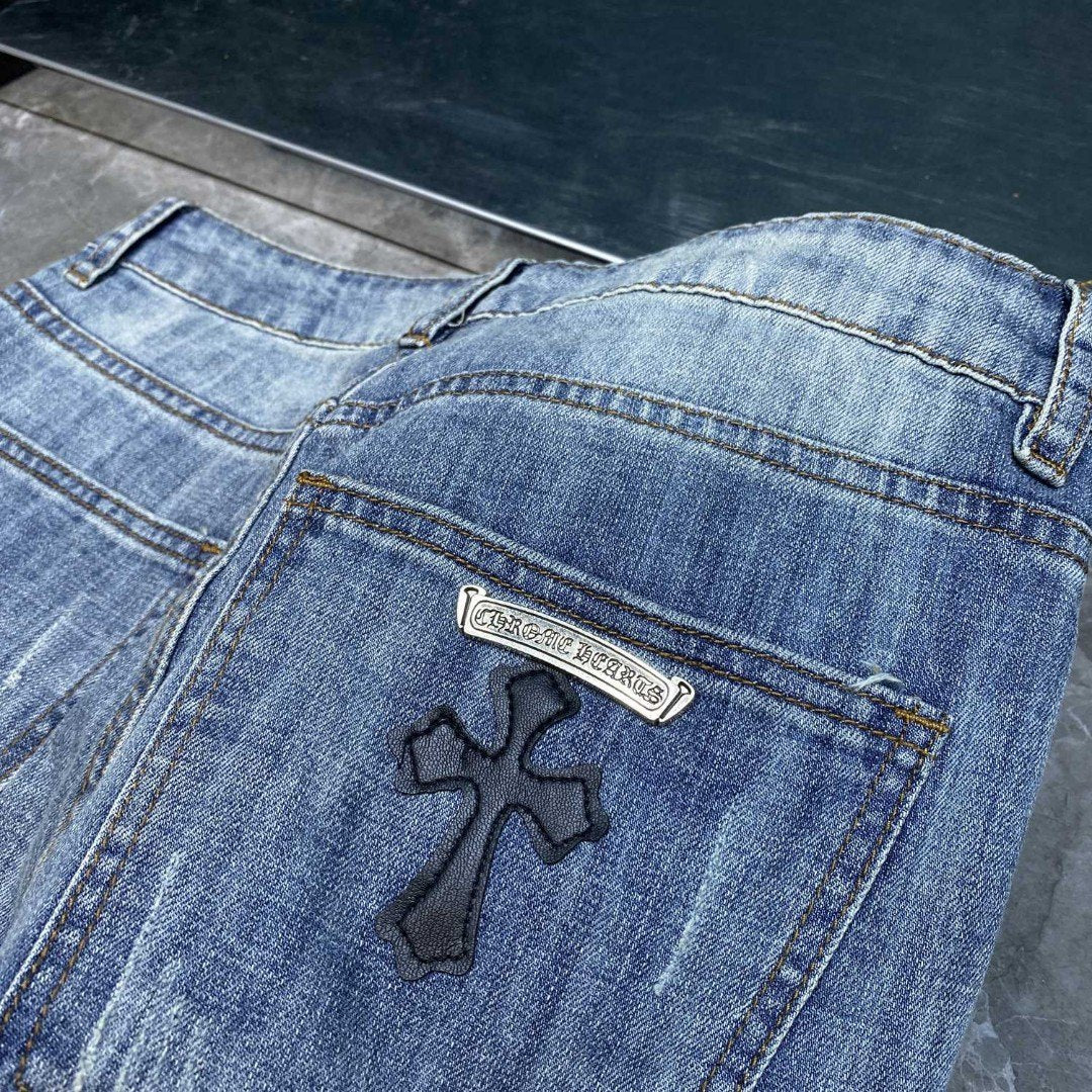 CHH Chrome Hearts Jeans Unisex Casual Loose Jeans