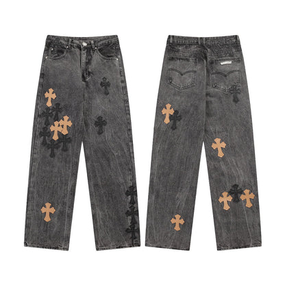 CHH Chrome Hearts Jeans Unisex Casual Loose Jeans