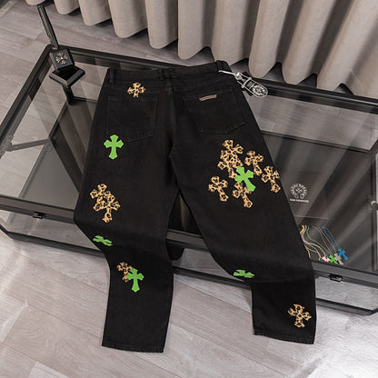 CHH Chrome Hearts Jeans Unisex Casual Loose Jeans