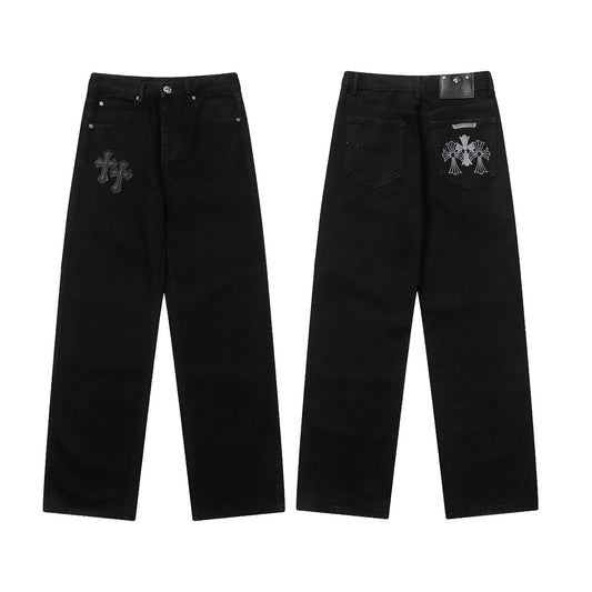 CHH Chrome Hearts Jeans Unisex Casual Loose Jeans