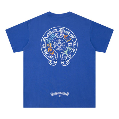 CHH Chrome Heart T Shirts Horseshoe Patch Embroidery Short Sleeve T-Shirt