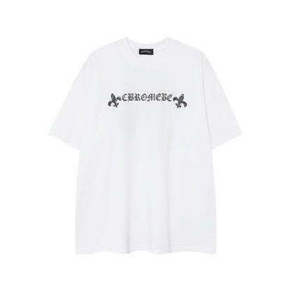 CHH Chrome Heart T Shirts Horseshoe Cross Old Retro Fashion Men's and Women's Short Sleeve T-Shirt