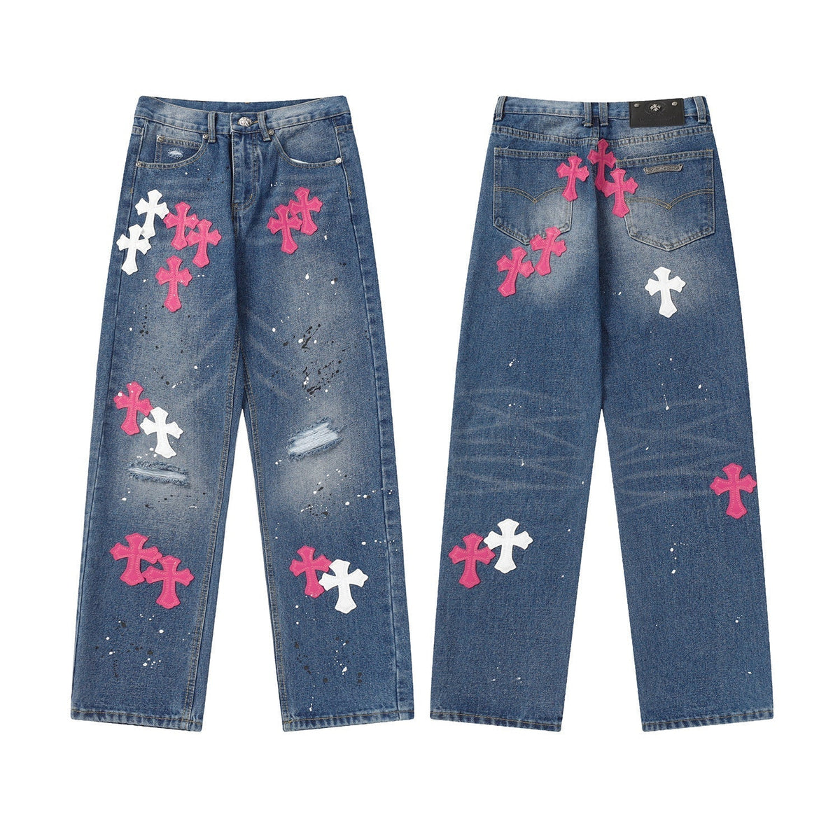 CHH Chrome Hearts Jeans Unisex Casual Loose Jeans