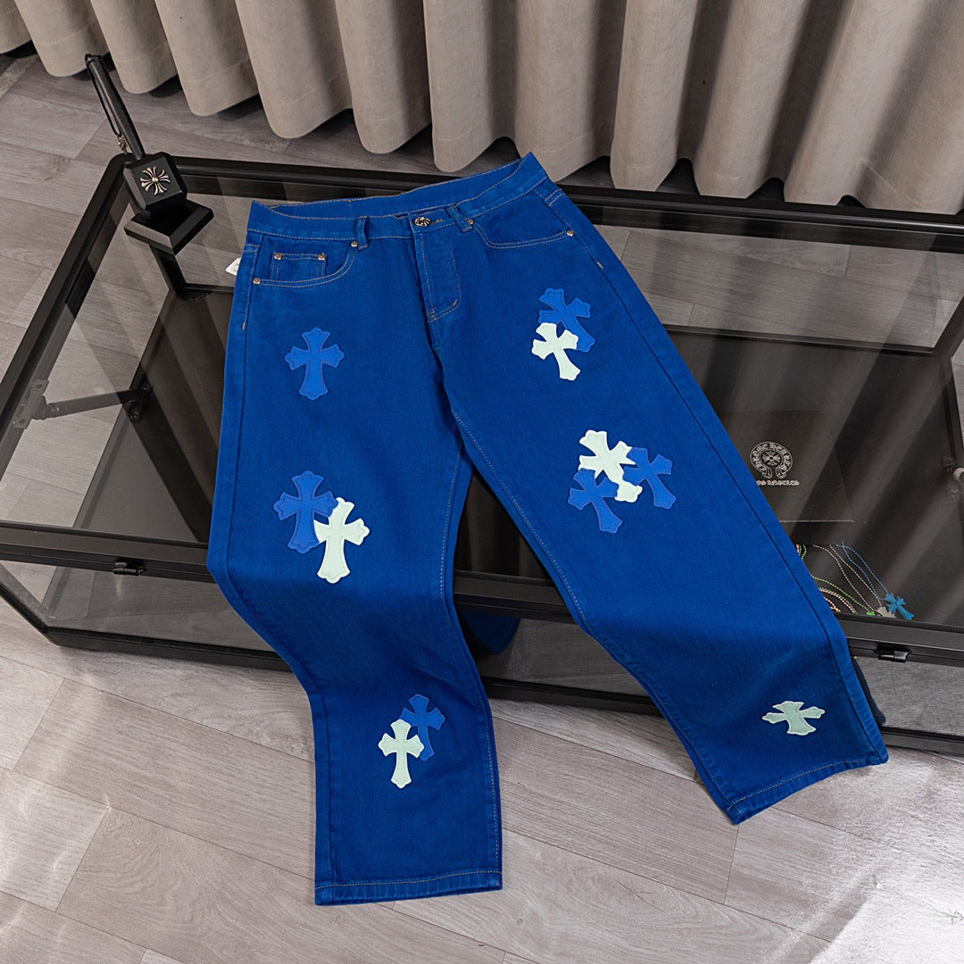 CHH Chrome Hearts Jeans Unisex Casual Loose Jeans