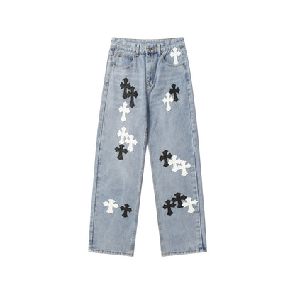 CHH Chrome Hearts Jeans Unisex Casual Loose Jeans