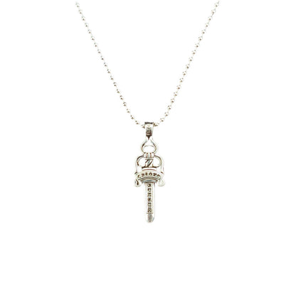 Chrome Hearts Necklace Vintage Single Sided Sword Pendant Pearl Bead Necklace