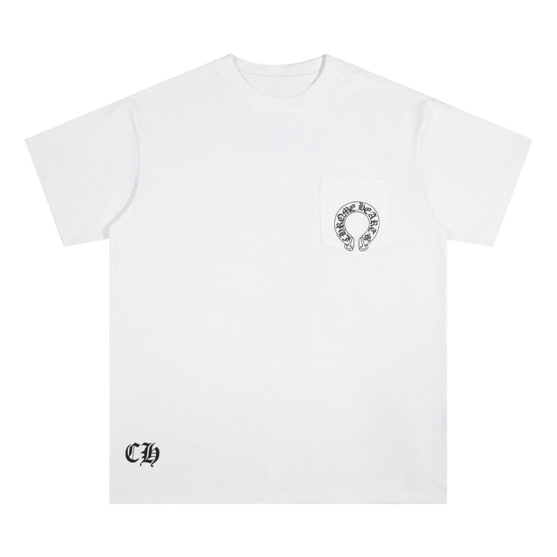 CHH Chrome Heart T Shirts Cross Color Printed Short Sleeve T-Shirt Loose