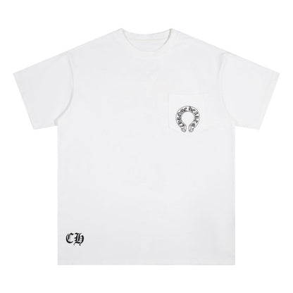 CHH Chrome Heart T Shirts Cross Color Printed Short Sleeve T-Shirt Loose