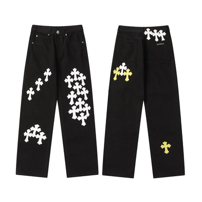 CHH Chrome Hearts Jeans Unisex Casual Loose Jeans