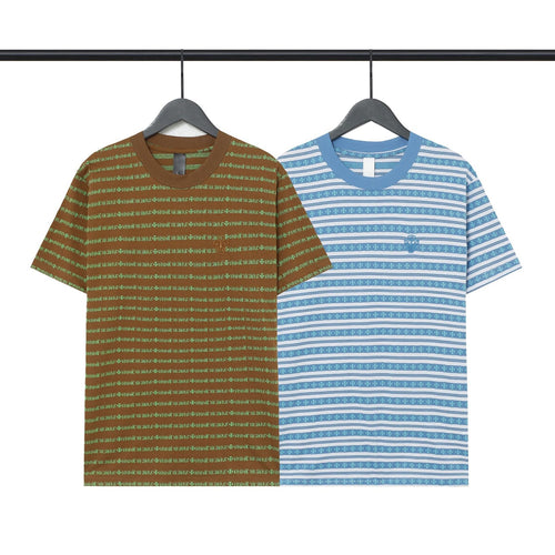 CHH Chrome Heart T Shirts Poison Home Stripe Jacquard Embroidery Short Sleeve Couple T-Shirt