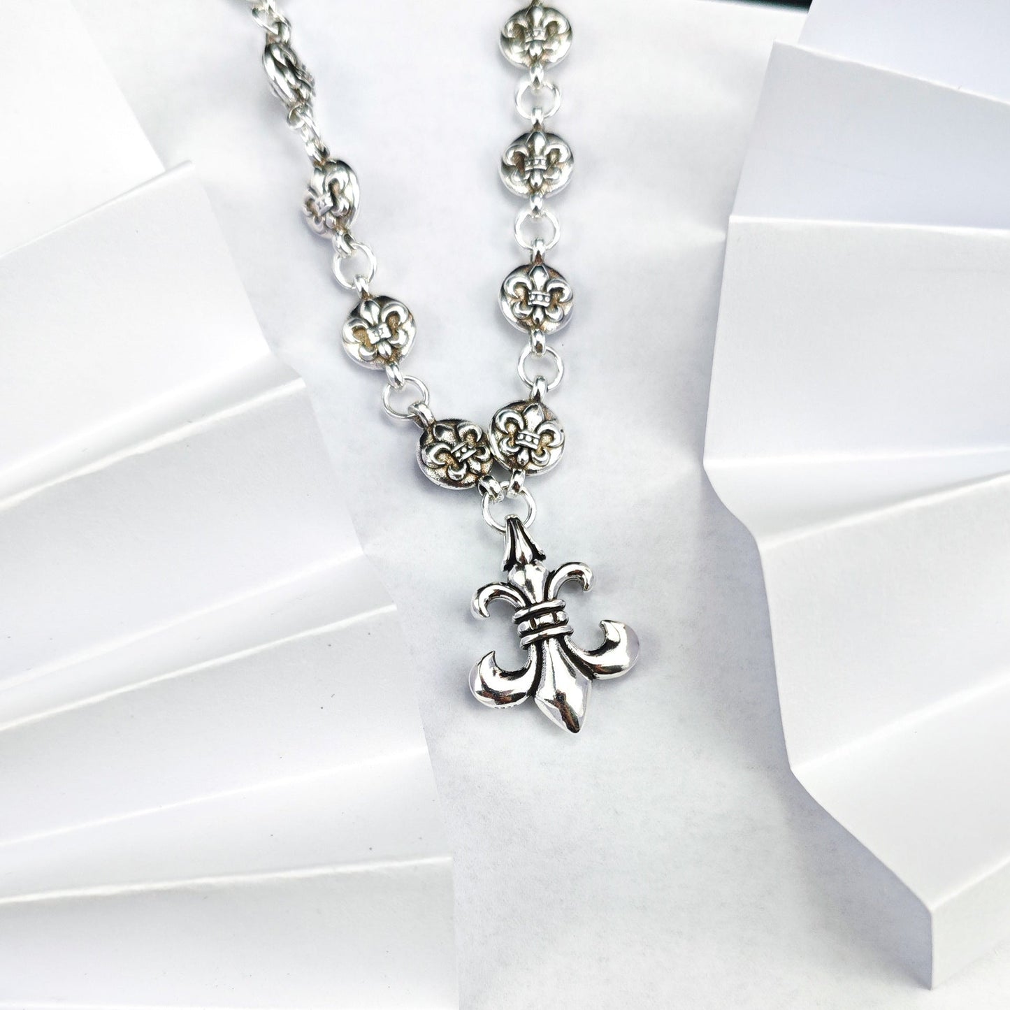 Chrome Hearts Necklace Anchor Scout Flower Men's and Women's Vintage Cross Chain