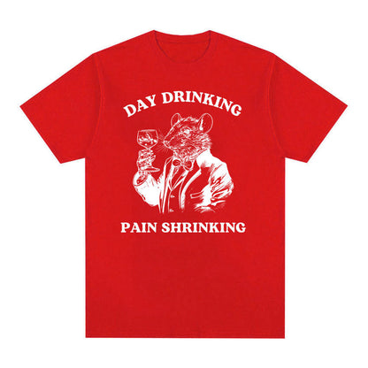 Day Drinking Pain Shrinking Vintage Rat Drawing T Shirt