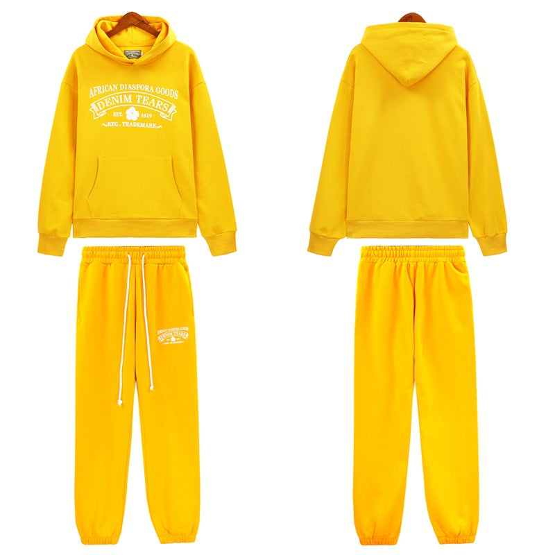 Denim Tears Outfit:Hoodie/Sweatpants (Separate Purchase Options) Casual Hooded Sweatshirt Sweatpants