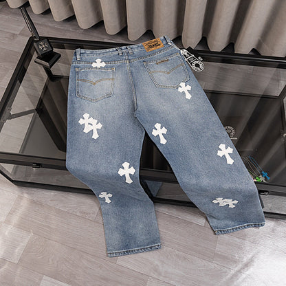 CHH Chrome Hearts Jeans Unisex Casual Loose Jeans
