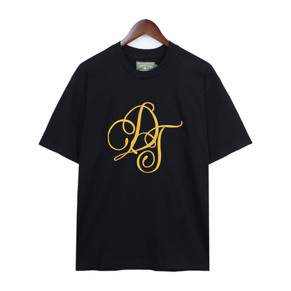 Denim Tears T Shirts Kapok Logo Badge Embroidered Short Sleeve T-shirt