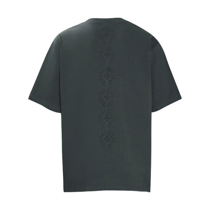 CHH Chrome Heart T Shirts Crowe Cross Print Short Sleeve T-Shirt Loose