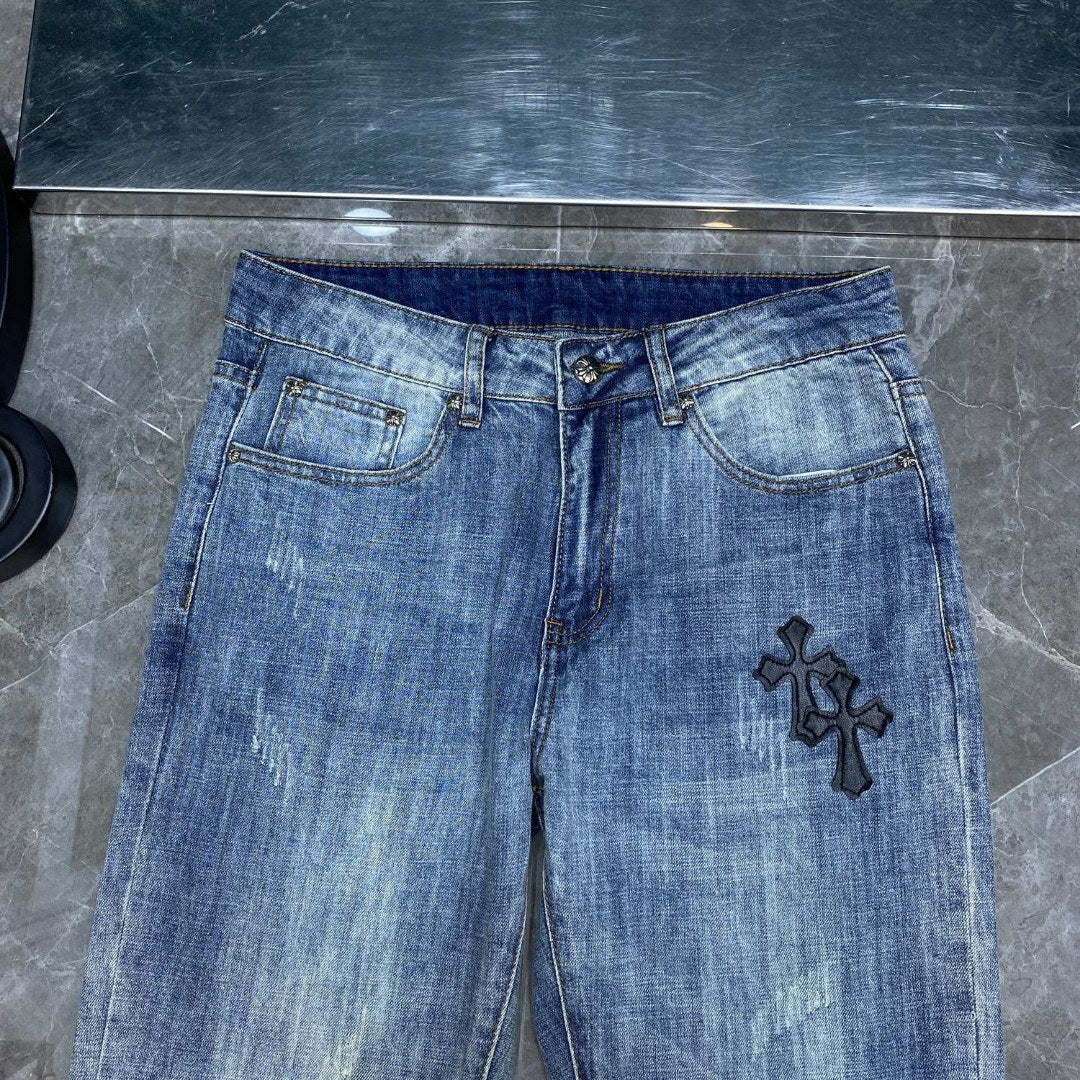 CHH Chrome Hearts Jeans Unisex Casual Loose Jeans
