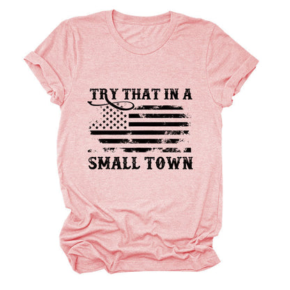 Casual crew neck women's T-shirt personalized printing fashion short sleeves