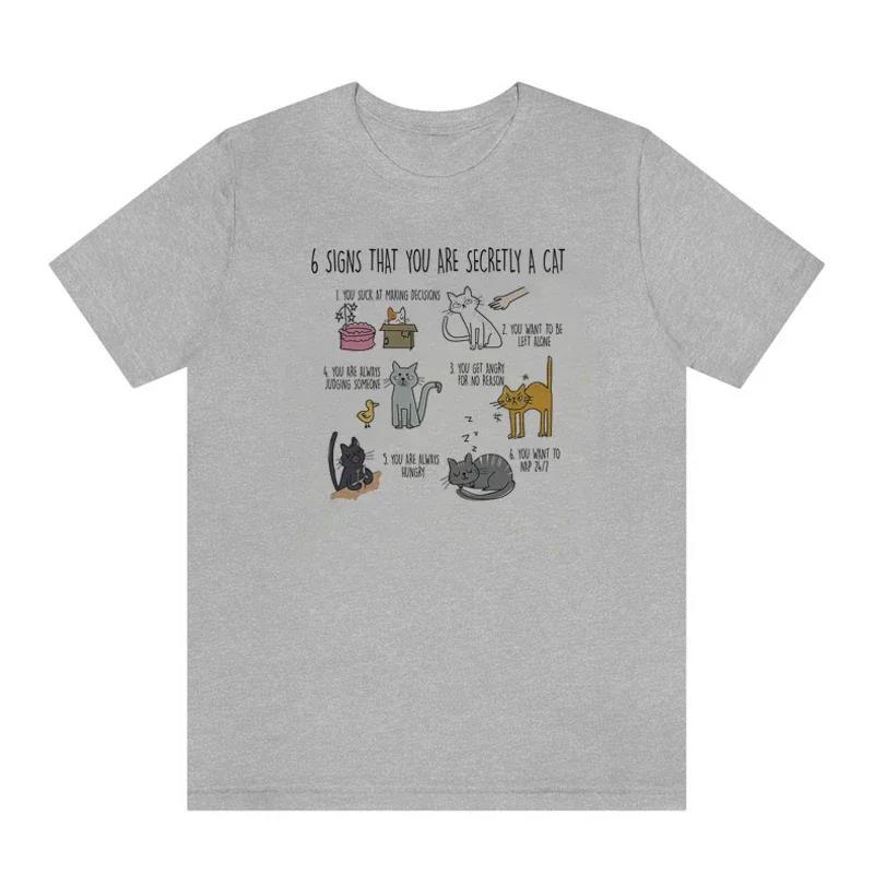 Cute Cartoon Cat Printing T-Shirts For Women Loose Short