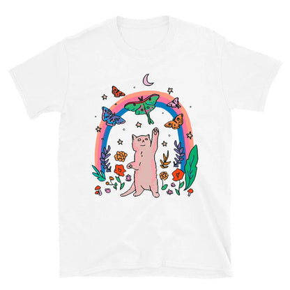 Cute Funny Cat Shirt Summer Casual Short Sleeve Loose Women